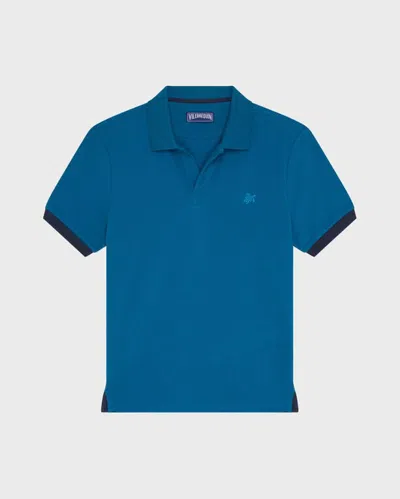 Vilebrequin Men Organic Cotton Pique Polo Shirt Solid In Blue