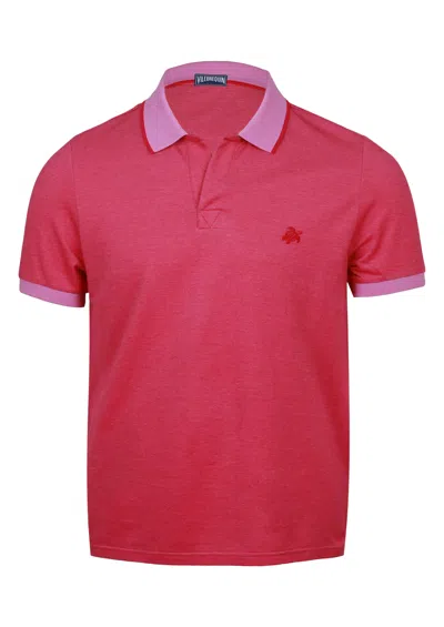 Vilebrequin Men Organic Cotton Polo Shirt Solid Petunia In Pink