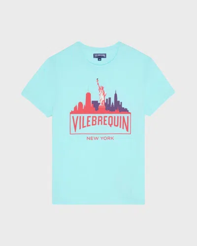 Vilebrequin Men Organic Cotton T-shirt City In Blue