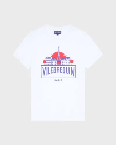 Vilebrequin Men Organic Cotton T-shirt City In White