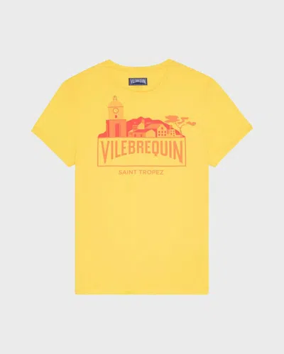 Vilebrequin Men Organic Cotton T-shirt City In Yellow