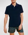 Vilebrequin Men's Organic Terry Polo Shirt In Bleu Marine