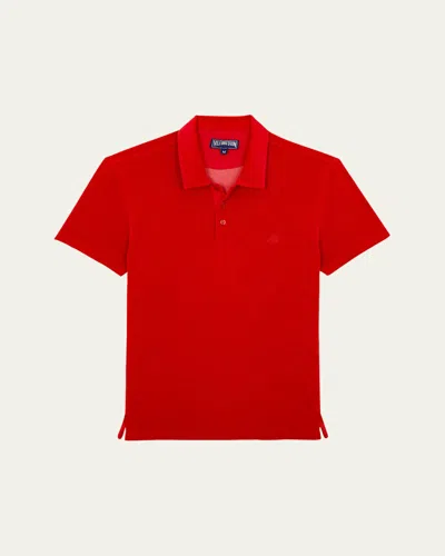 Vilebrequin Men's Organic Terry Polo Shirt In Red