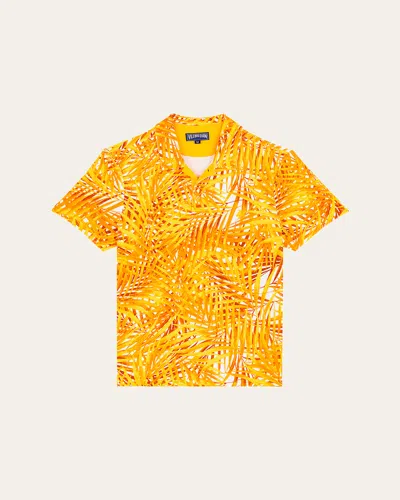 Vilebrequin Men's Palm Leaves Camp Shirt In Mango