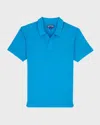 Vilebrequin Palan Classic Fit Cotton Pique Polo Shirt In Hawaii Blu