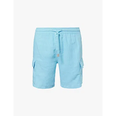 Vilebrequin Mens Santorin Baie Drawstring-waist Straight Leg Regular-fit Linen Shorts