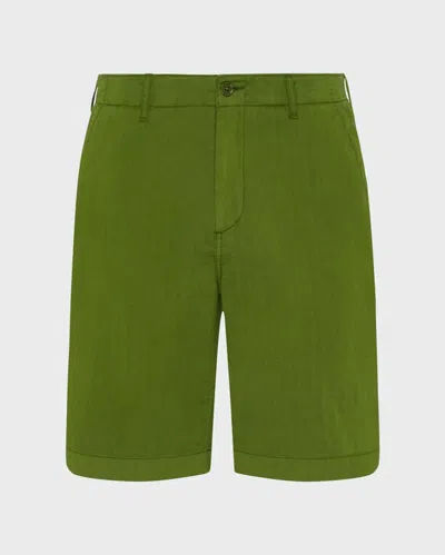 Vilebrequin Men Satin Cotton Bermuda Shorts Solid In Green