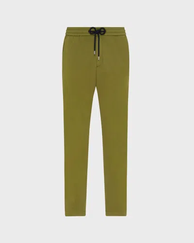Vilebrequin Men Satin Cotton Elastic Waist Pants Solid In Green