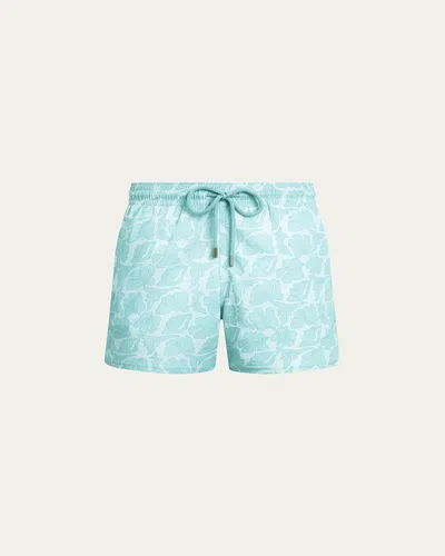 Vilebrequin Men's Seashell Swim Trunks In Blue