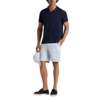 Vilebrequin Men Stretch Cotton Bermuda Shorts Seersuckers Stripes In Blue