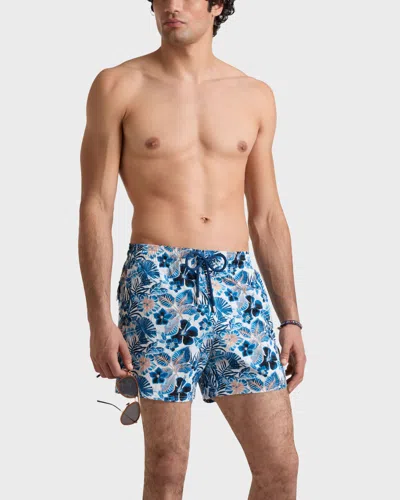 Vilebrequin Men Stretch Short Swim Shorts Island Flowers