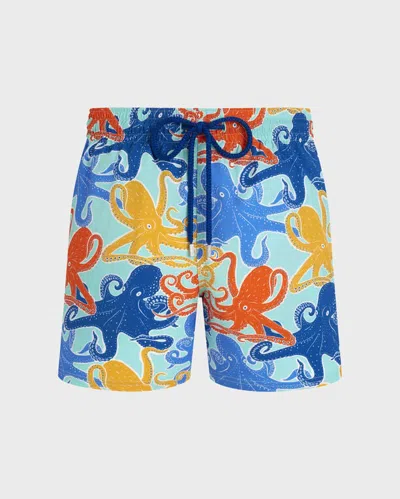 Vilebrequin Kurze Octopussy Stretch-badeshorts Für Herren In Grün