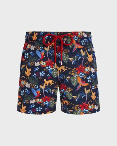 Vilebrequin Kurze Salvador Stretch-badeshorts Für Herren In Blau