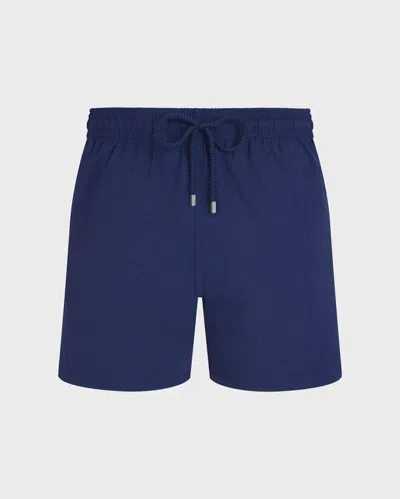 Vilebrequin Kurze Turtles Jacquard Stretch-badeshorts Für Herren In Blau