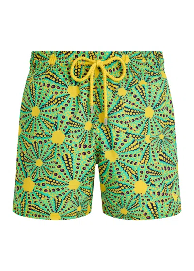 Vilebrequin Men Stretch Swim Short Outsinades Green/yellow