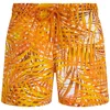 Vilebrequin Men Stretch Swim Short Palm Leaves In Orange