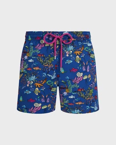 Vilebrequin Men Stretch Swim Shorts Aquarium Palace In Multi