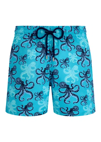 Vilebrequin Men Stretch Swim Shorts Poulpes In Blue