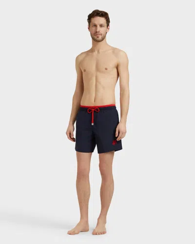 Vilebrequin Men Swim Short Navy/red In Blue