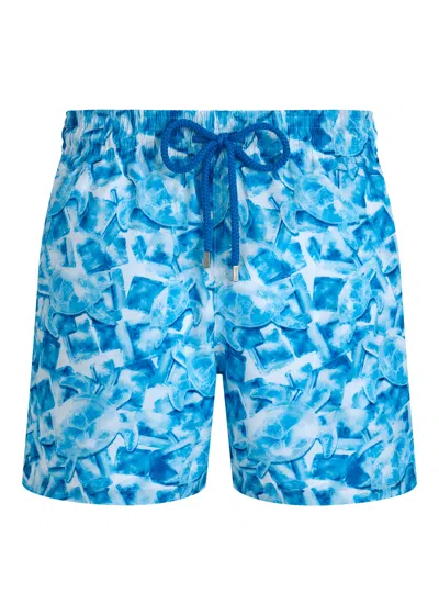 Vilebrequin Men Swim Short Ultra Light-packable Iced Turtles In Blue