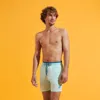 Vilebrequin Men Swim Shorts Bicolor Thalassa Blue In Blue