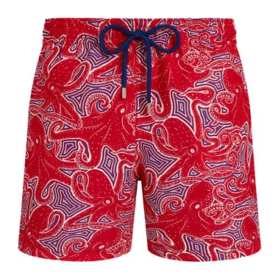 Vilebrequin Moorea Hypnoptocus Print Swim Shorts In Red