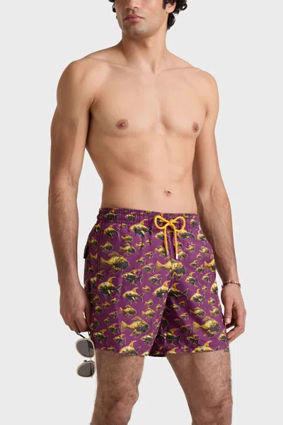 Vilebrequin Men Swim Shorts Meca Fish Kerala In Purple