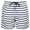 Vilebrequin Men Swim Shorts Micro Ronde Des Tortues Rayee In White