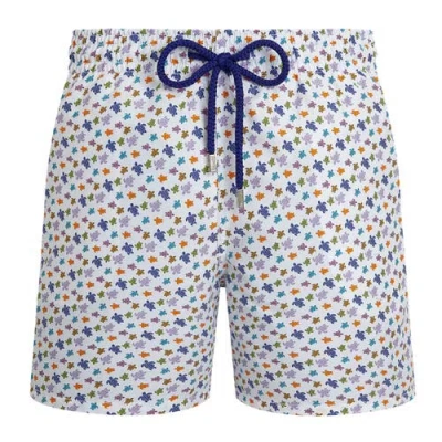 Vilebrequin Moorea Straight-leg Mid-length Printed Swim Shorts In White