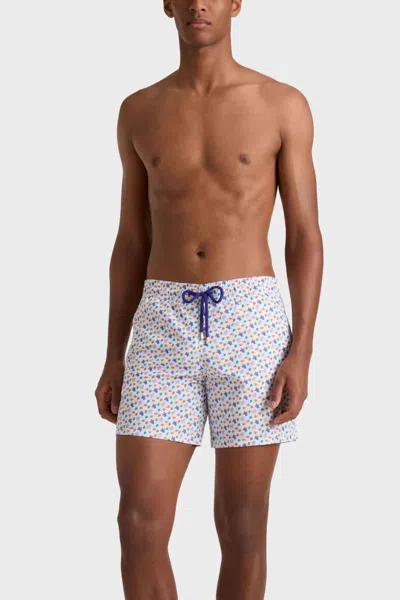 Vilebrequin Men Swim Shorts Micro Ronde Des Tortues White