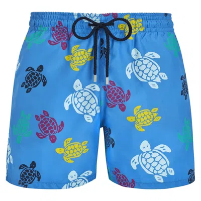 Vilebrequin Men Swim Shorts Ronde Des Tortues Multicolored Blue
