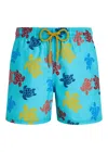 Vilebrequin Men Swim Shorts Ronde Des Tortues Tricolor Aqua In Blue
