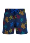 Vilebrequin Men Swim Shorts Ronde Des Tortues Tricolor/navy Blue In Blue