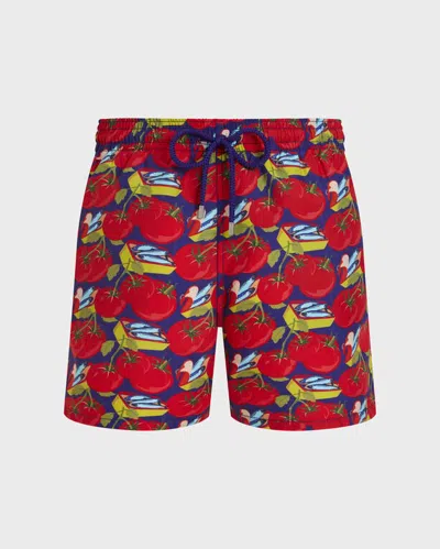 Vilebrequin Men Swim Shorts Sardine And Tomato In Multi