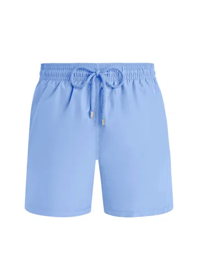 Vilebrequin Men Swim Shorts Solid Flax Flower/blue