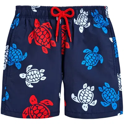Vilebrequin Men Swim Shorts Tortues Navy Blue