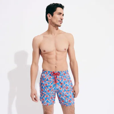 Vilebrequin Men Swim Shorts Ultra-light And Packable Crabs &amp; Shrimps In Blue