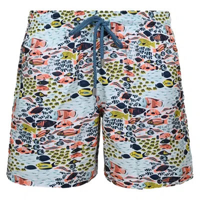 Vilebrequin Men Swim Shorts Ultra-light And Packable Fish Family In Multi
