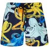 Vilebrequin Men Swim Shorts Ultra-light And Packable Poulpes Aquarelle Navy Blue In Blue