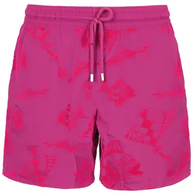 Vilebrequin Men Swim Shorts Ultra-light And Packable Vatel In Pink