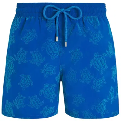 Vilebrequin Men Swim Shorts Velvet Turtles Blue