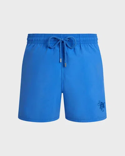Vilebrequin Men Swim Shorts Water-reactive Bubble Turtles 3d In Blue