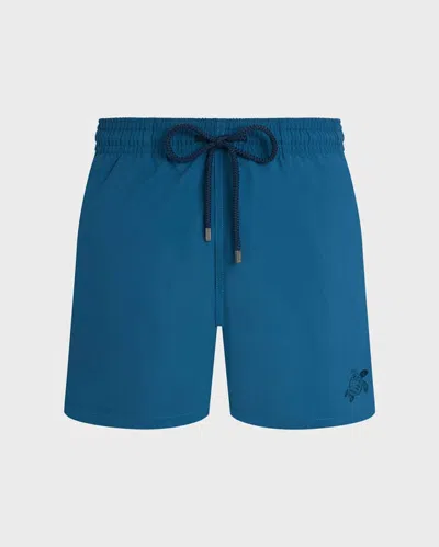 Vilebrequin Men Swim Shorts Water-reactive Micro Ronde Des Tortues In Blue