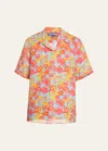Vilebrequin Linen Tropical Santorini Shirt In Santorin B
