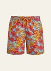 Vilebrequin Moorea Printed Swim Trunks In Santorin B