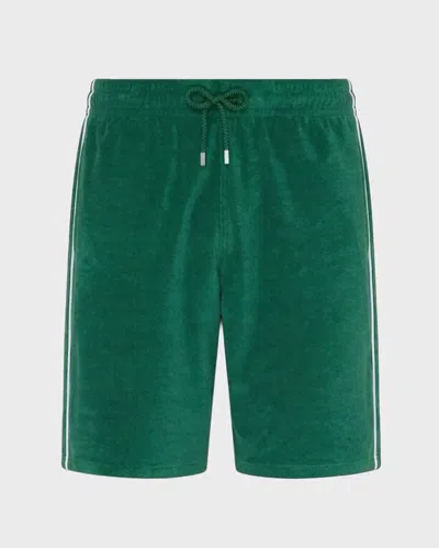 Vilebrequin Herren-bermuda-shorts Aus Unifarbenem Frottee In Green