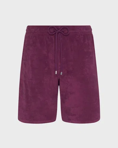 Vilebrequin Men Terry Bermuda Shorts Solid In Purple