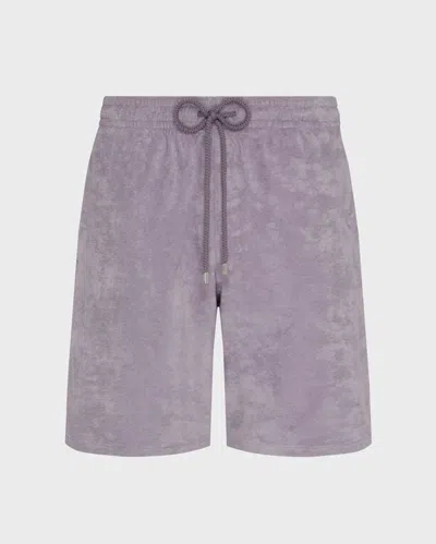 Vilebrequin Men Terry Bermuda Shorts Solid In Purple