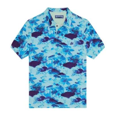 Vilebrequin Men Terry Polo Coral Reef In Blue