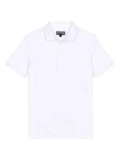 Vilebrequin Terry Cotton Pacific Polo Shirt In White